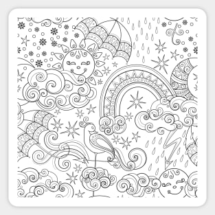 Noncolored Fairytale Weather Forecast Print Sticker